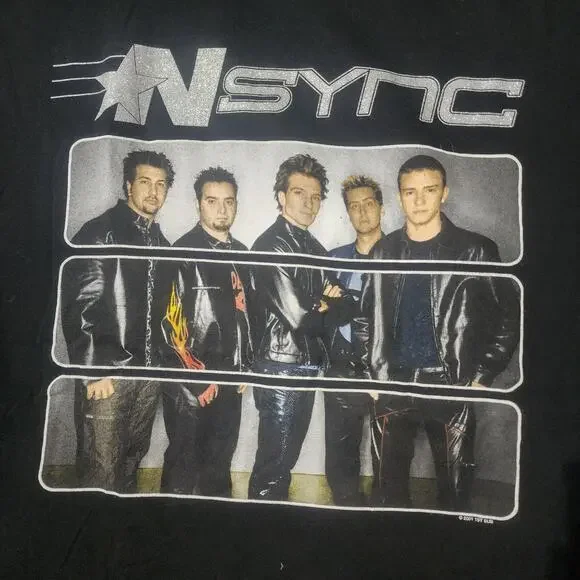 Vintage 2001 *NSYNC PopOdyssey Tour Tee Black XL Boy Band Shirt 23x31 - Picture 4 of 8